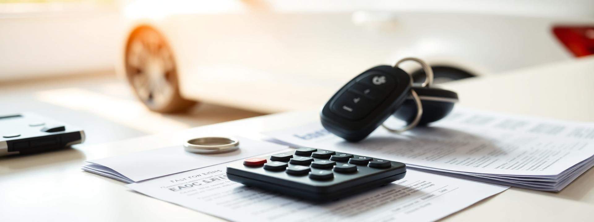 Car keys and loan documents on a desk